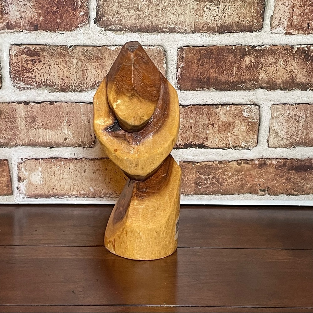Vintage 80s Nassau Bahamas Bahamian Hand Carved Wooden Sculpture Lady's Head 9" - Picture 4 of 6